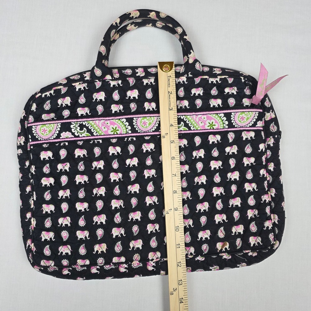 Vera Bradley Quilted Laptop Sleeve Case Bag Women Black Elephant Paisley Cotton - Picture 11 of 11